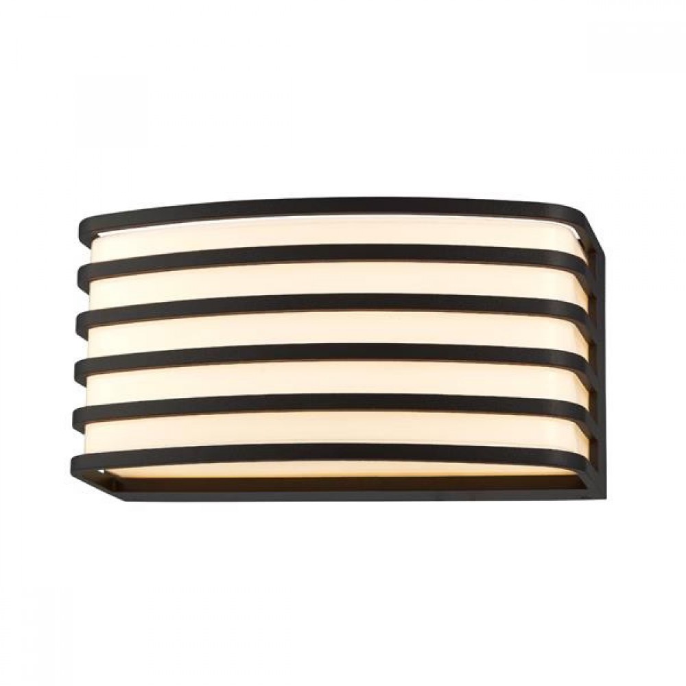 Απλίκα οβάλ από αλουμίνιο σε μαύρο χρώμα E27/15W/IP54 20x10x9