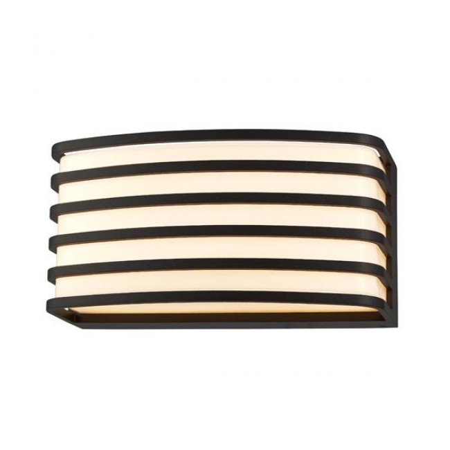 Απλίκα οβάλ από αλουμίνιο σε μαύρο χρώμα E27/15W/IP54 20x10x9