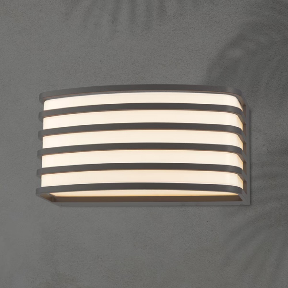 Απλίκα οβάλ από αλουμίνιο σε χρώμα γραφίτη E27/15W/IP54 20x10x9