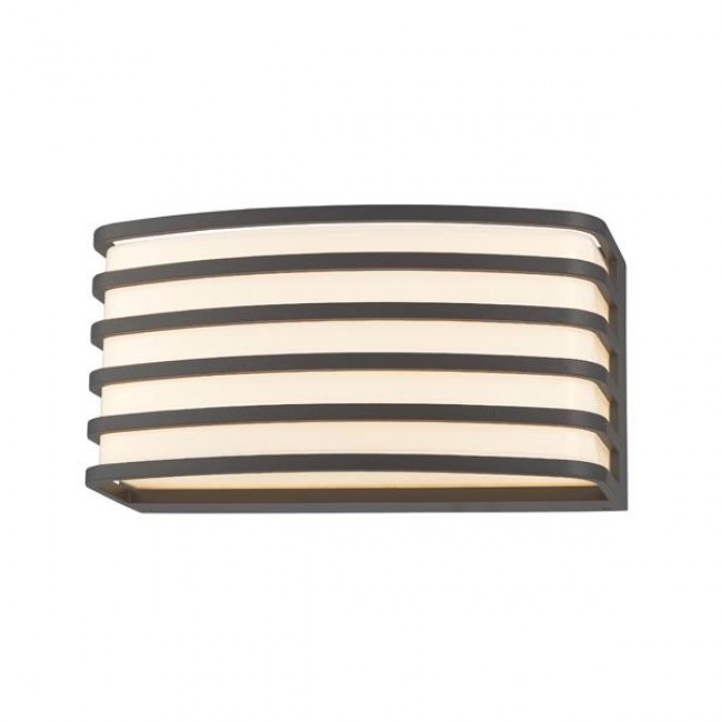 Απλίκα οβάλ από αλουμίνιο σε χρώμα γραφίτη E27/15W/IP54 20x10x9