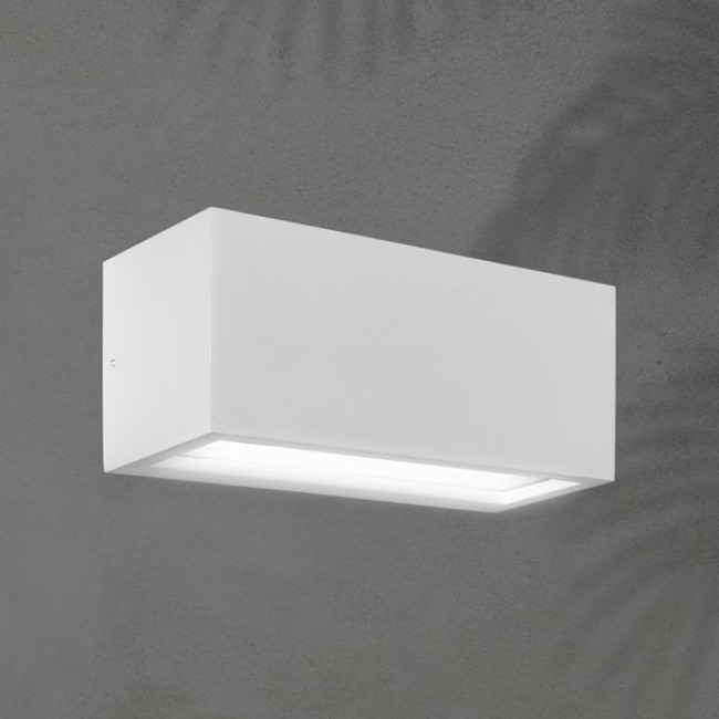 Απλίκα από αλουμίνιο/πλαστικό σε λευκό χρώμα 18W/1XΕ27/IP54 25x11x11