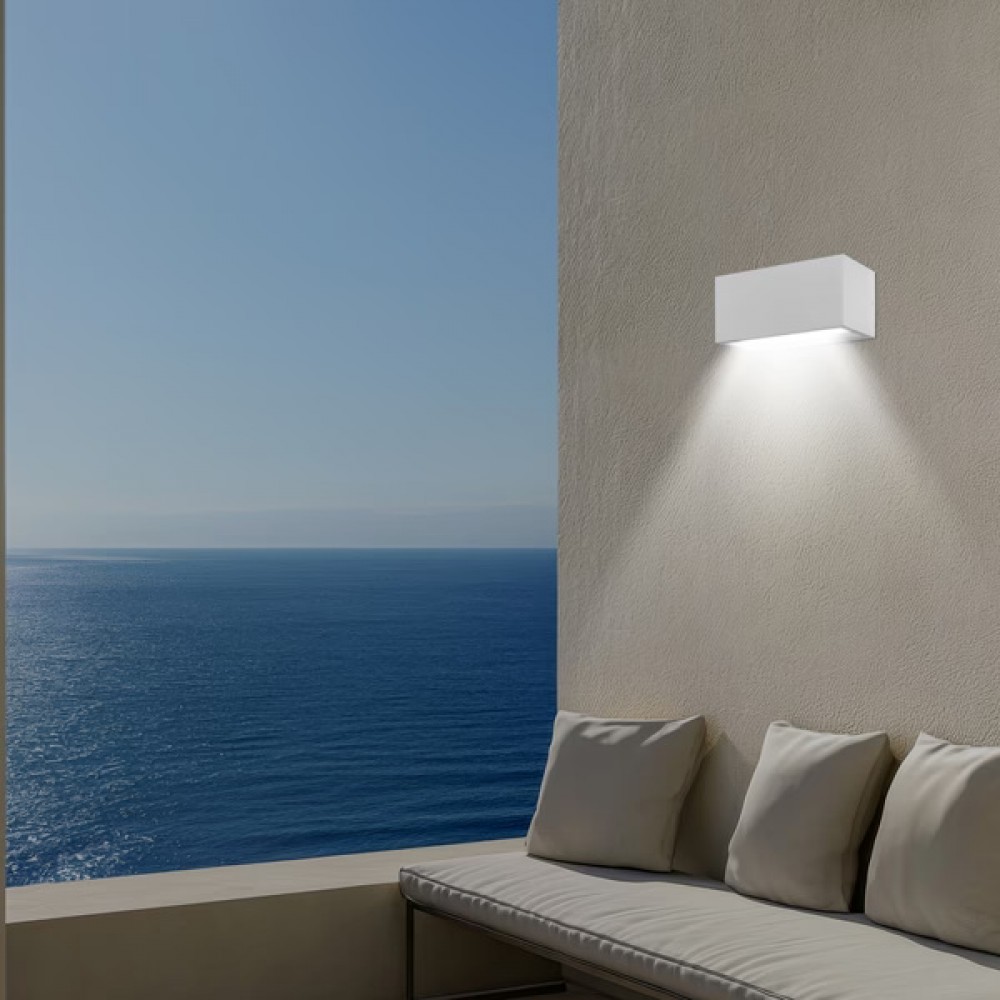 Απλίκα από αλουμίνιο/πλαστικό σε λευκό χρώμα 18W/1XΕ27/IP54 25x11x11