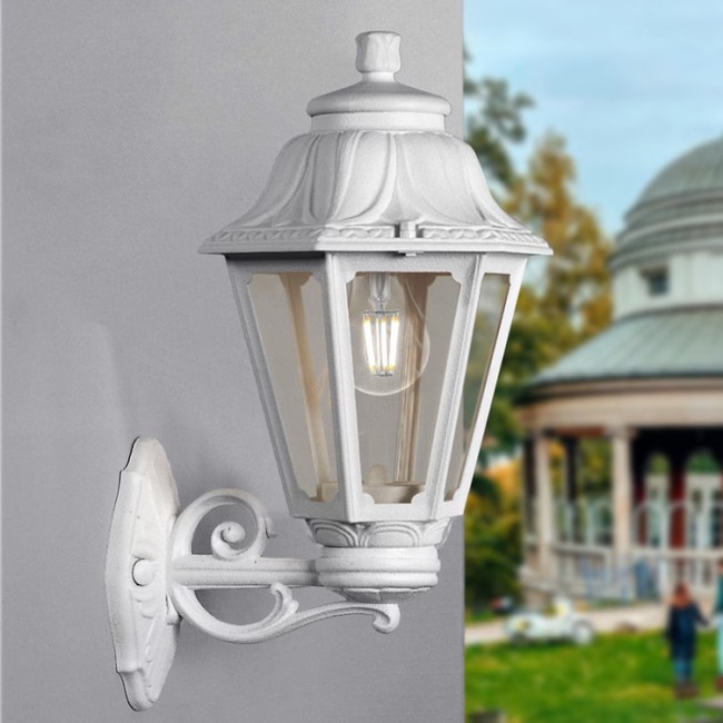 Φωτιστικό εξωτερικού χώρου απλίκα "FUMAGALLI BISSO ANNA" απο ρητίνη σε λευκό χρώμα E27/IP55 27,5x45