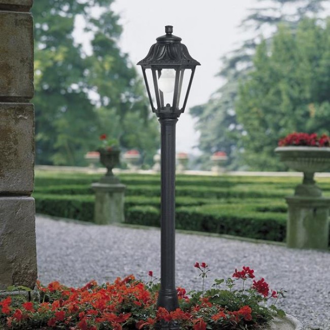 Κολωνάκι δαπέδου "FUMAGALLI MIZAR ANNA" από ρητίνη σε μαύρο χρώμα Ε27/IP55 22x110