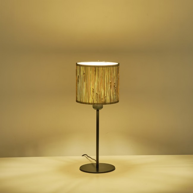 Φωτιστικό επιτραπέζιο "ARTE ILLUMINA AENON" από πάμπας σε μπεζ χρώμα 18x46,5