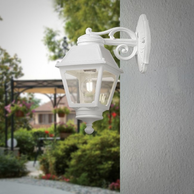 Φωτιστικό εξωτερικού χώρου απλίκα "FUMAGALLI BISSO MARY" απο ρητίνη σε λευκό χρώμα E27/IP55 255x43