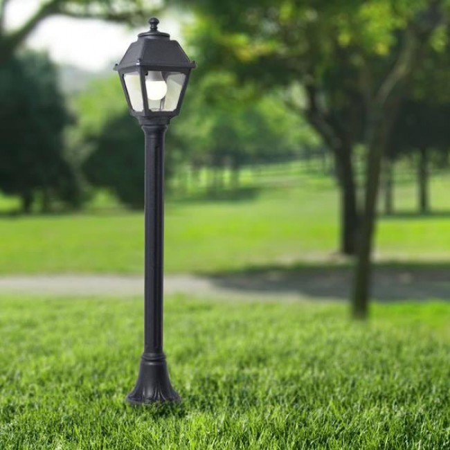 Kολωνάκι δαπέδου "FUMAGALLI MIZAR MARY " απο ρητίνη σε μαύρο χρώμα E27/IP55 18x108