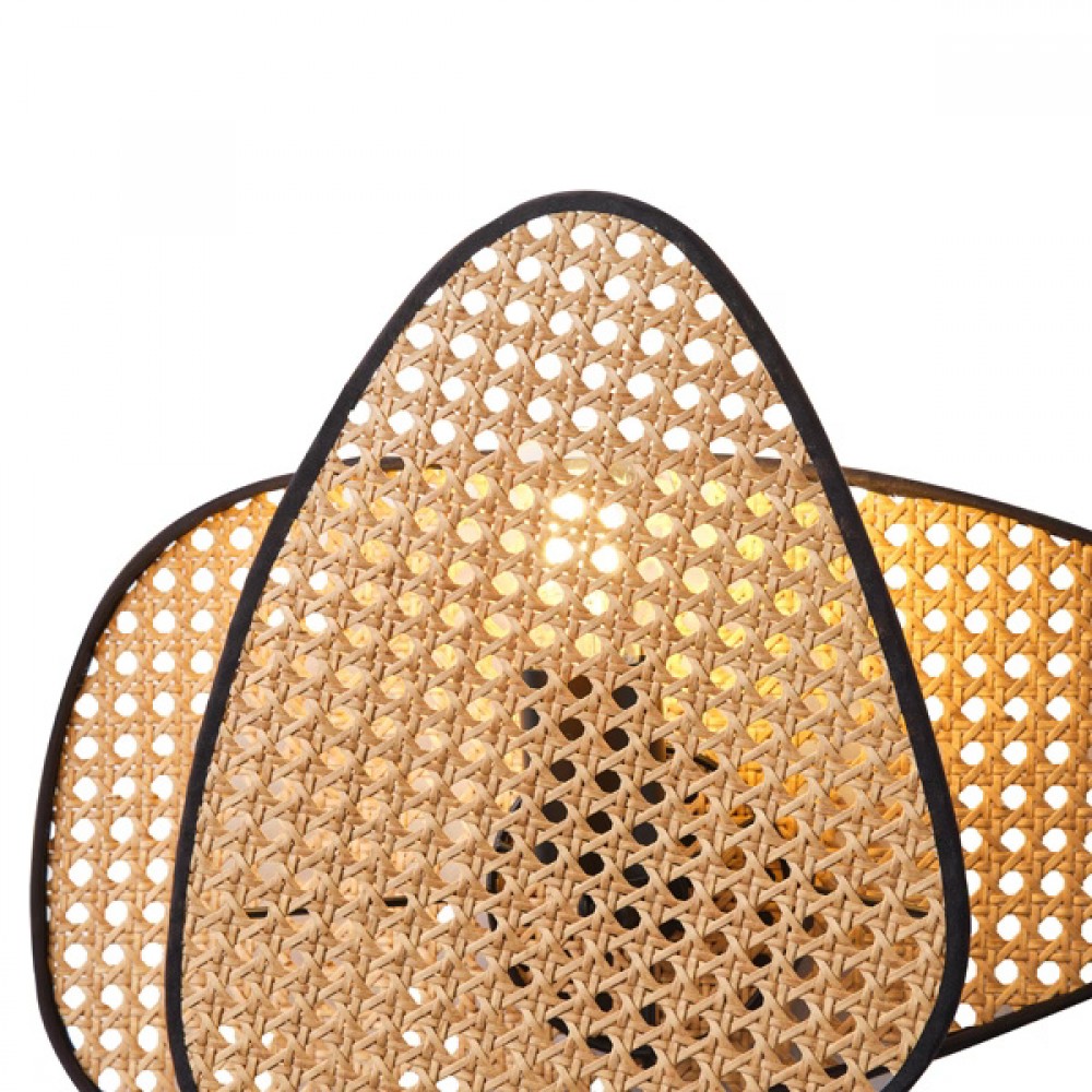 Απλίκα τοίχου "ARTE ILLUMINA KAI" από ραττάν σε καφέ/μαύρο χρώμα 43x30