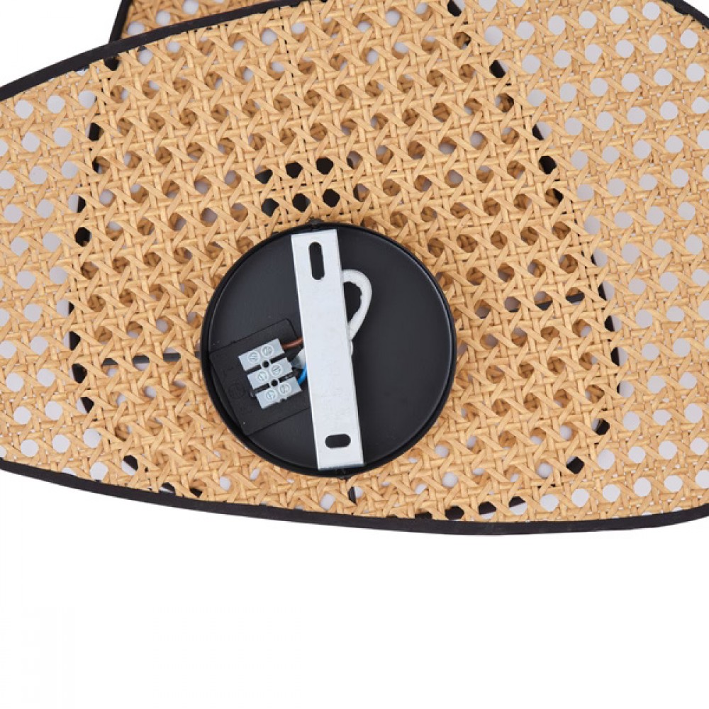 Απλίκα τοίχου "ARTE ILLUMINA KAI" από ραττάν σε καφέ/μαύρο χρώμα 43x30