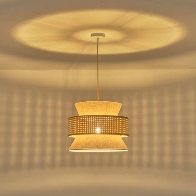 Φωτιστικό μονόφωτο "ARTE ILLUMINA ISLA" από μέταλλο σε μπεζ/λευκό χρώμα Φ40X131