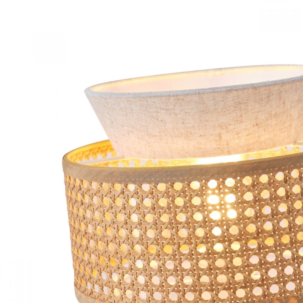 Φωτιστικό επιτραπέζιο "ARTE ILLUMINA ISLA" από μέταλλο/ύφασμα σε μπεζ/λευκό χρώμα Φ26X46