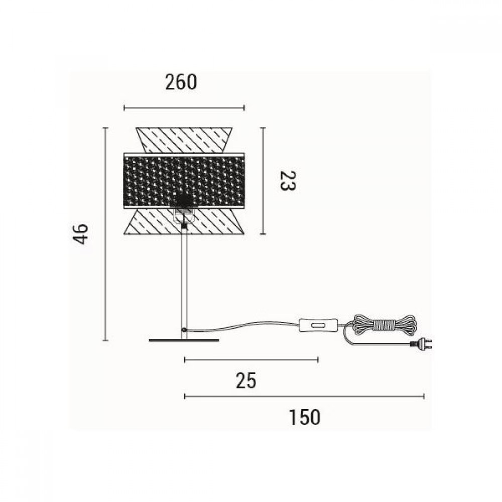 Φωτιστικό επιτραπέζιο "ARTE ILLUMINA ISLA" από μέταλλο/ύφασμα σε μπεζ/λευκό χρώμα Φ26X46