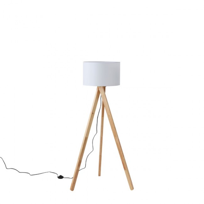 Φωτιστικό επιδαπέδιο "ARTE ILLUMINA MADERA" από ξύλο σε λευκό χρώμα Φ45x145