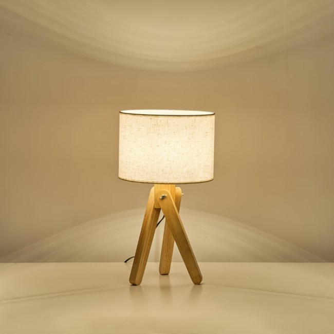 Φωτιστικό επιτραπέζιο "ARTE ILLUMINA MADERA" από ξύλο σε λευκό χρώμα Φ28x50