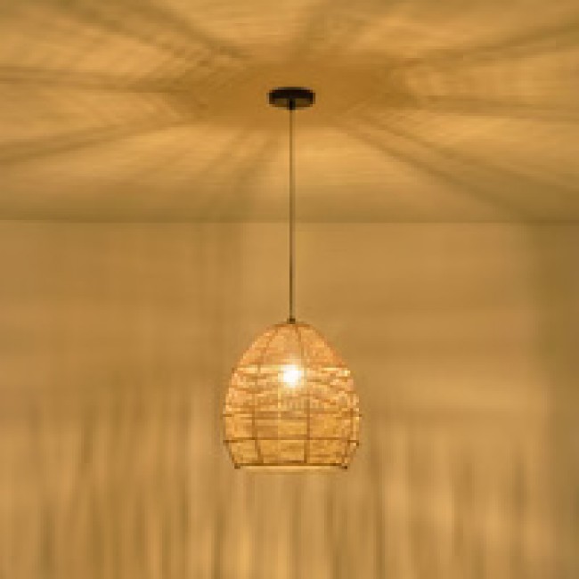 Φωτιστικό μονόφωτο "ARTE ILLUMINA AITHRA" από μπαμπού σε καφέ χρώμα Φ30x151