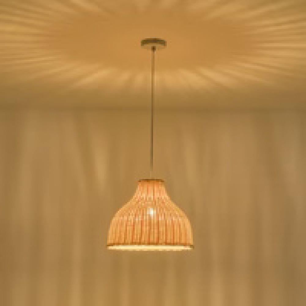Φωτιστικό μονόφωτο "ARTE ILLUMINA COASTAL" από μπαμπού σε μπεζ χρώμα Φ33x144