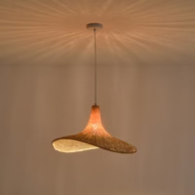 Φωτιστικό μονόφωτο "ARTE ILLUMINA VISOR" από μπαμπού σε μπεζ χρώμα Φ52x150