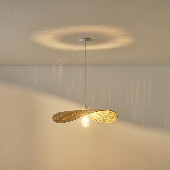 Φωτιστικό μονόφωτο "ARTE ILLUMINA OASIS" από μπαμπού σε μπεζ χρώμα Φ55x136