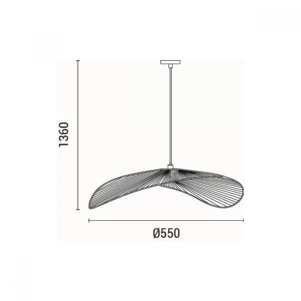 Φωτιστικό μονόφωτο "ARTE ILLUMINA OASIS" από μπαμπού σε μπεζ χρώμα Φ55x136