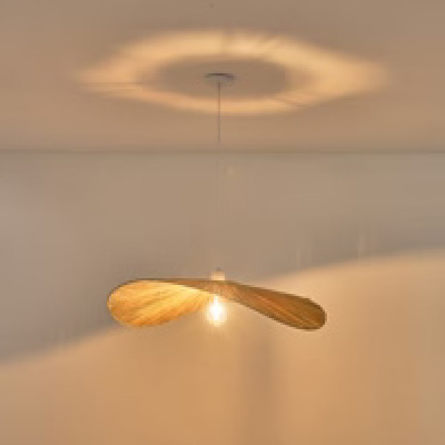 Φωτιστικό μονόφωτο "ARTE ILLUMINA OASIS" από μπαμπού σε μπεζ χρώμα Φ70x140