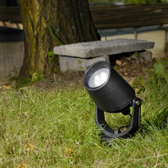 Φωτιστικό καρφί "FUMAGALLI MINITOMMY EL SPIKE" σε μαύρο χρώμα 3,5W GU10/2CCT/IP66 31x12.2x13.5