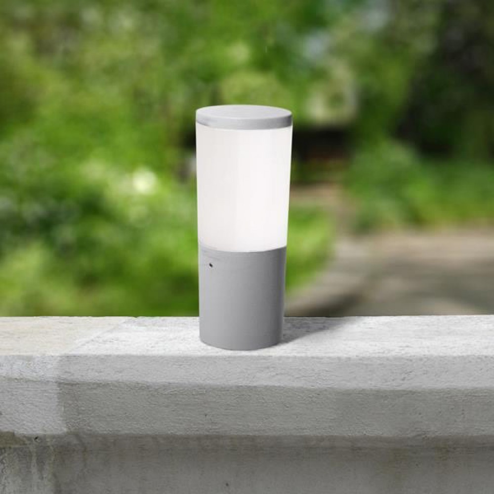 Kολωνάκι δαπέδου "FUMAGALLI AMELIA 250" απο ρητίνη σε γκρι οπαλ χρώμα LED E27/8,5W/CCT/IP55 Φ10x25