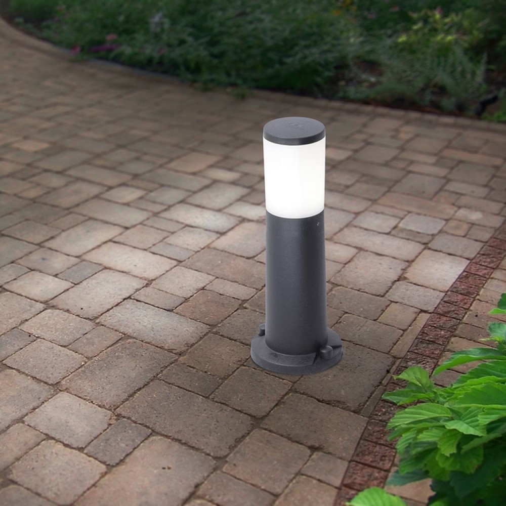 Kολωνάκι δαπέδου "FUMAGALLI AMELIA 400" απο ρητίνη σε μαυρό οπαλ χρώμα LED E27/8,5W/CCT/IP55 Φ10x40