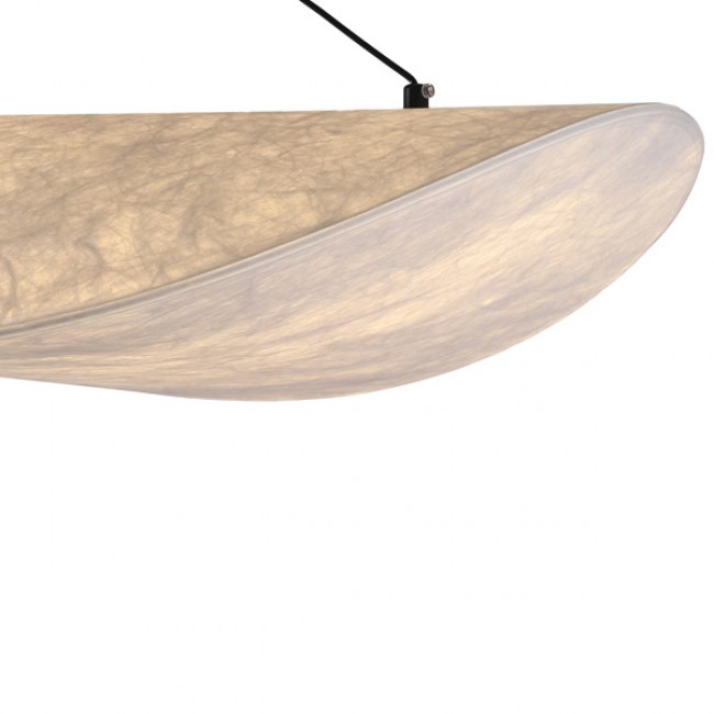 Φωτιστικό μονόφωτο κρεμαστό "ARTE ILLUMINA NEFI" από ύφασμα σε λευκό χρώμα Φ60