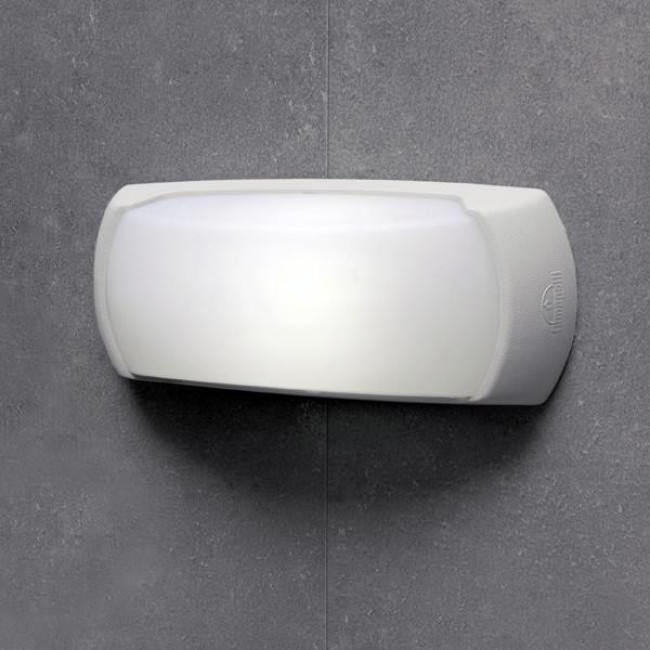 Απλίκα οβάλ "FUMAGALLI FRANCY-OP" από ρητίνη σε λευκό οπαλ χρώμα E27/IP66 30x8,5x13