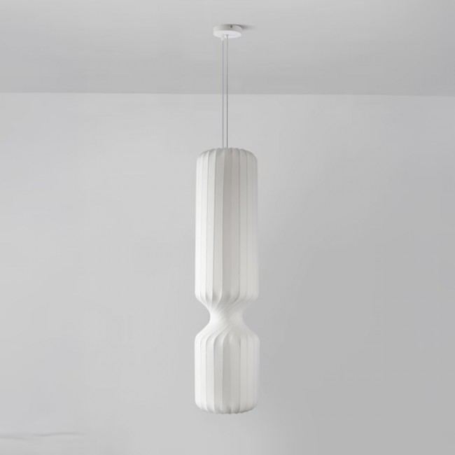 Φωτιστικό μονόφωτο "ARTE ILLUMINA NEONIS" από ύφασμα/μέταλλο σε λευκό χρώμα 25x200