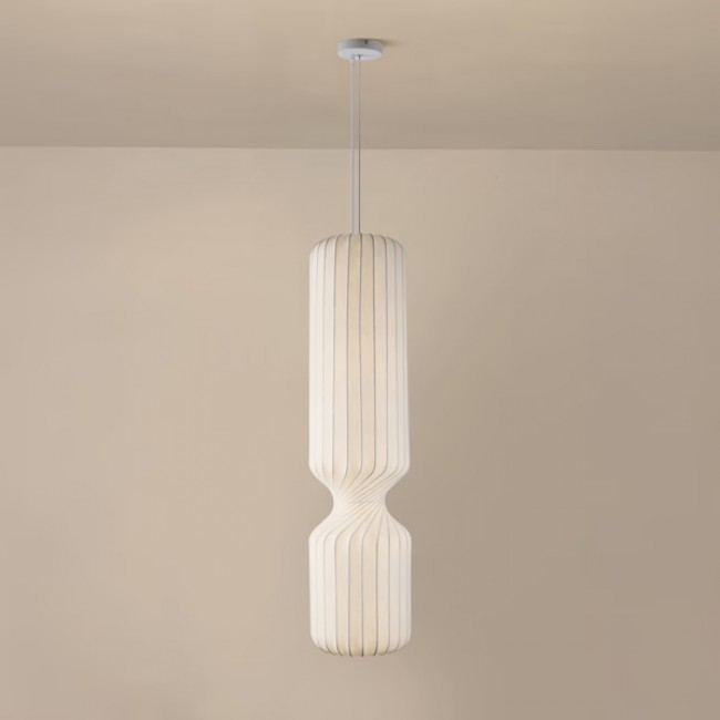 Φωτιστικό μονόφωτο "ARTE ILLUMINA NEONIS" από ύφασμα/μέταλλο σε λευκό χρώμα 25x200