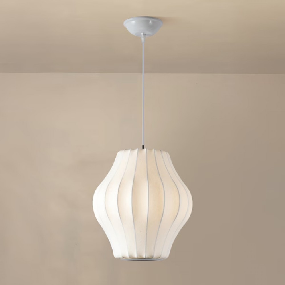 Φωτιστικό μονόφωτο "ARTE ILLUMINA ALLIONA" από ύφασμα/μέταλλο σε λευκό χρώμα Φ30x130