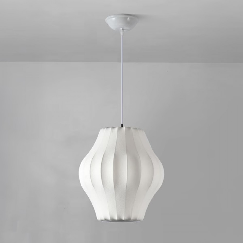 Φωτιστικό μονόφωτο "ARTE ILLUMINA ALLIONA" από ύφασμα/μέταλλο σε λευκό χρώμα Φ30x130