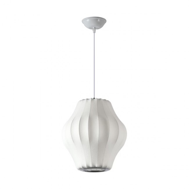 Φωτιστικό μονόφωτο "ARTE ILLUMINA ALLIONA" από ύφασμα/μέταλλο σε λευκό χρώμα Φ30x130