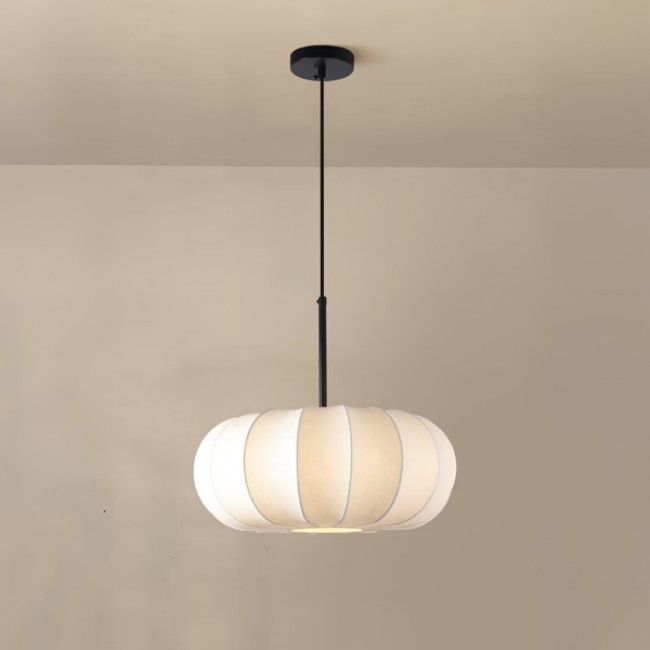 Φωτιστικό μονόφωτο "ARTE ILLUMINA POMPIA" από ύφασμα/μέταλλο σε λευκό χρώμα Φ40x165