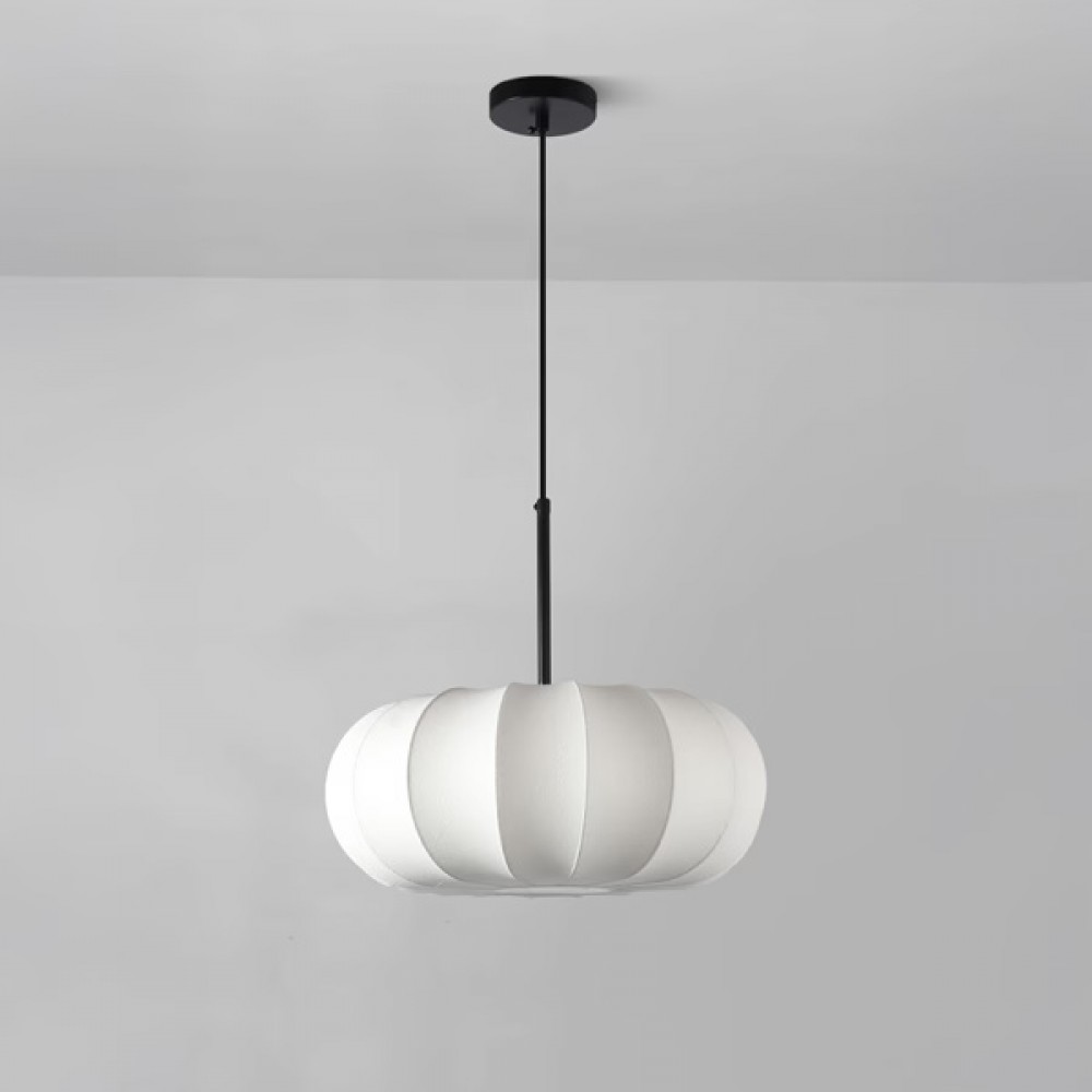 Φωτιστικό μονόφωτο "ARTE ILLUMINA POMPIA" από ύφασμα/μέταλλο σε λευκό χρώμα Φ40x165