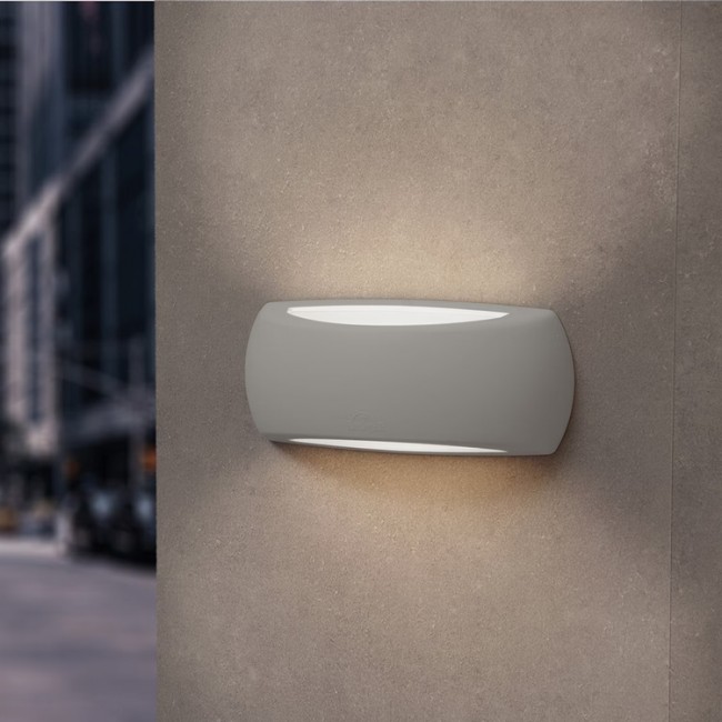 Απλίκα οβάλ "FUMAGALLI FRANCY" από ρητίνη σε γκρι χρώμα E27/IP66 30x8,5x13