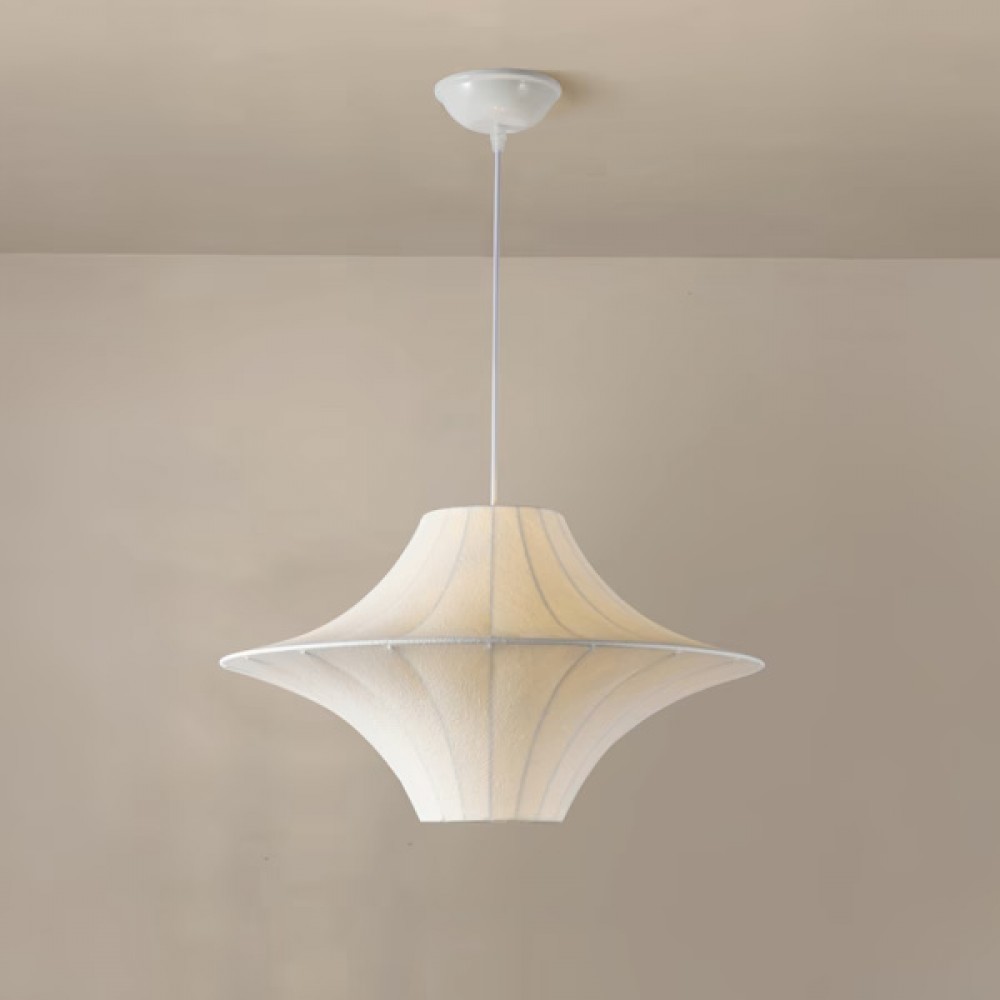 Φωτιστικό μονόφωτο "ARTE ILLUMINA AVIRA" από ύφασμα/μέταλλο σε λευκό χρώμα Φ50x185