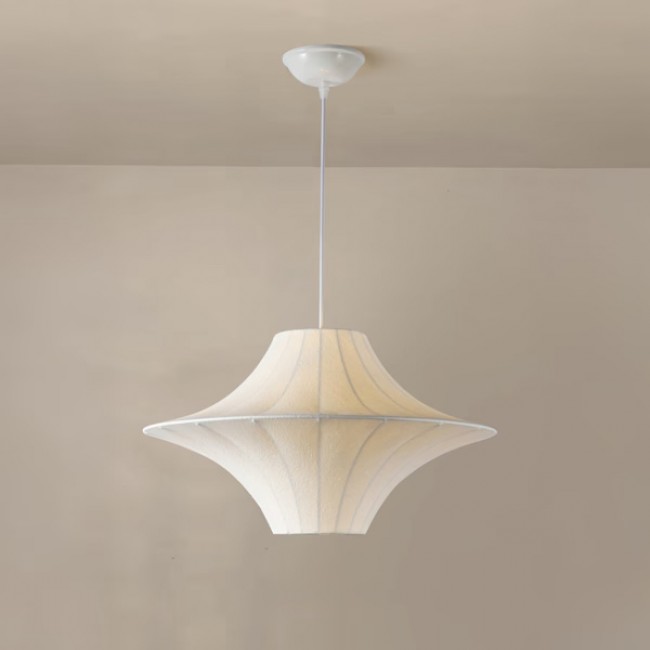 Φωτιστικό μονόφωτο "ARTE ILLUMINA AVIRA" από ύφασμα/μέταλλο σε λευκό χρώμα Φ50x185