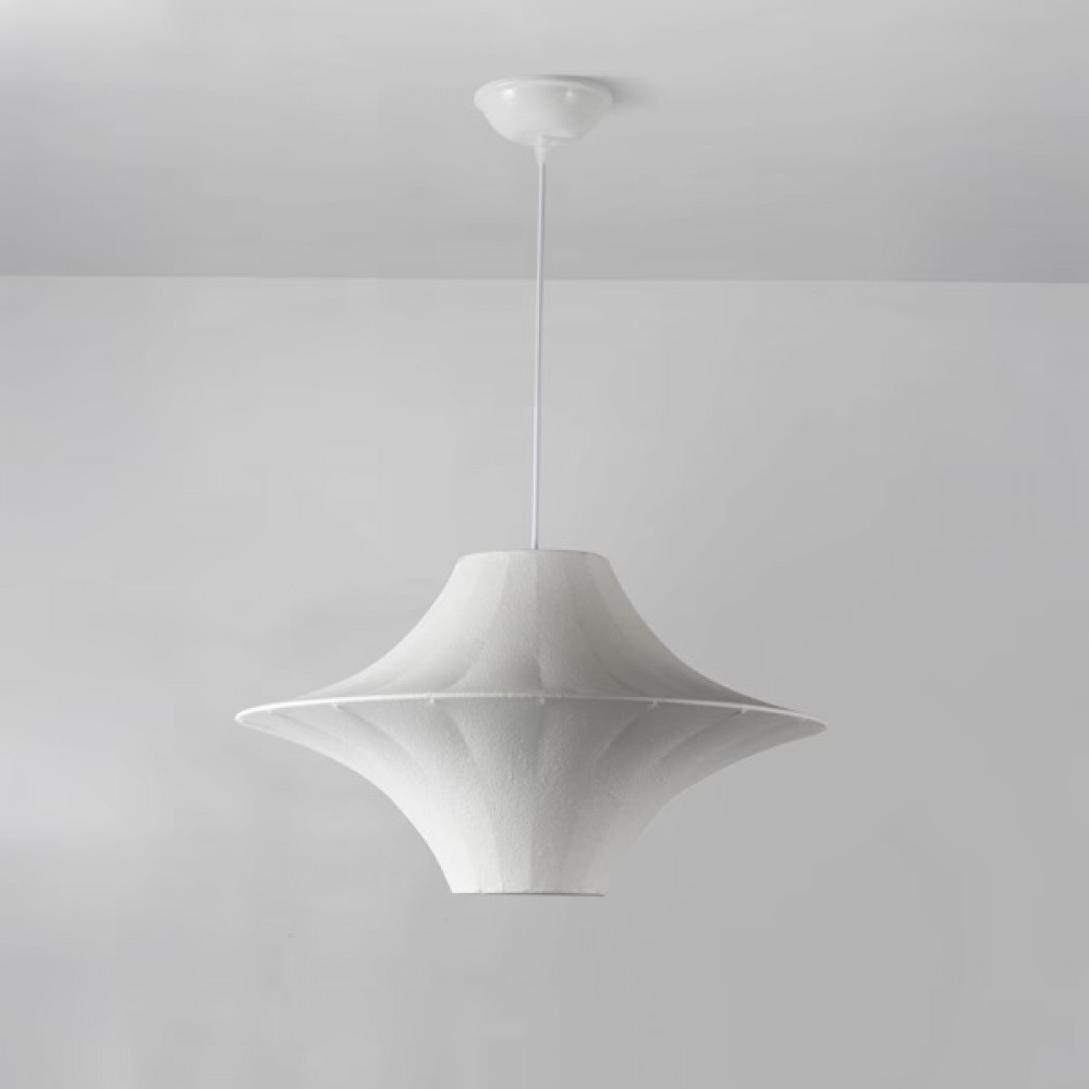 Φωτιστικό μονόφωτο "ARTE ILLUMINA AVIRA" από ύφασμα/μέταλλο σε λευκό χρώμα Φ50x185