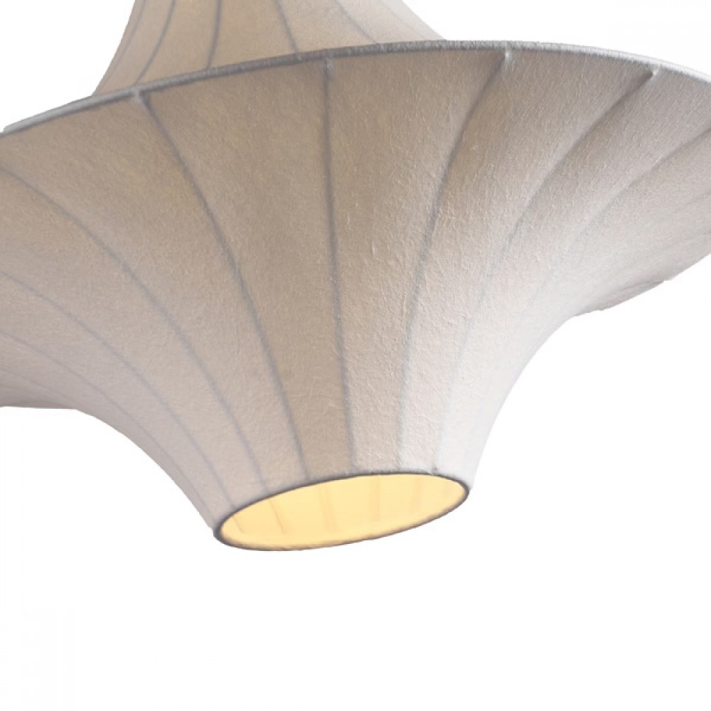 Φωτιστικό μονόφωτο "ARTE ILLUMINA AVIRA" από ύφασμα/μέταλλο σε λευκό χρώμα Φ50x185