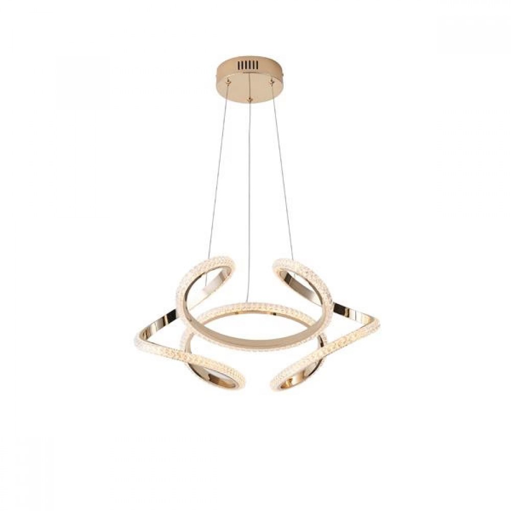 Φωτιστικό κρεμαστό "ARTE ILLUMINA SATURN" από αλουμίνιο σε χρυσό χρώμα Φ50x120