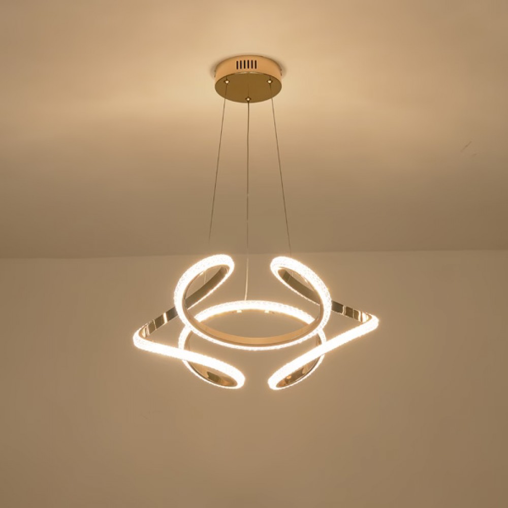 Φωτιστικό κρεμαστό "ARTE ILLUMINA SATURN" από αλουμίνιο σε χρυσό χρώμα Φ50x120