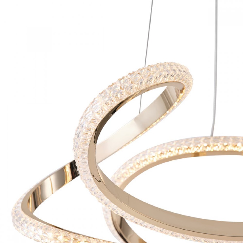 Φωτιστικό κρεμαστό "ARTE ILLUMINA SATURN" από αλουμίνιο σε χρυσό χρώμα Φ50x120