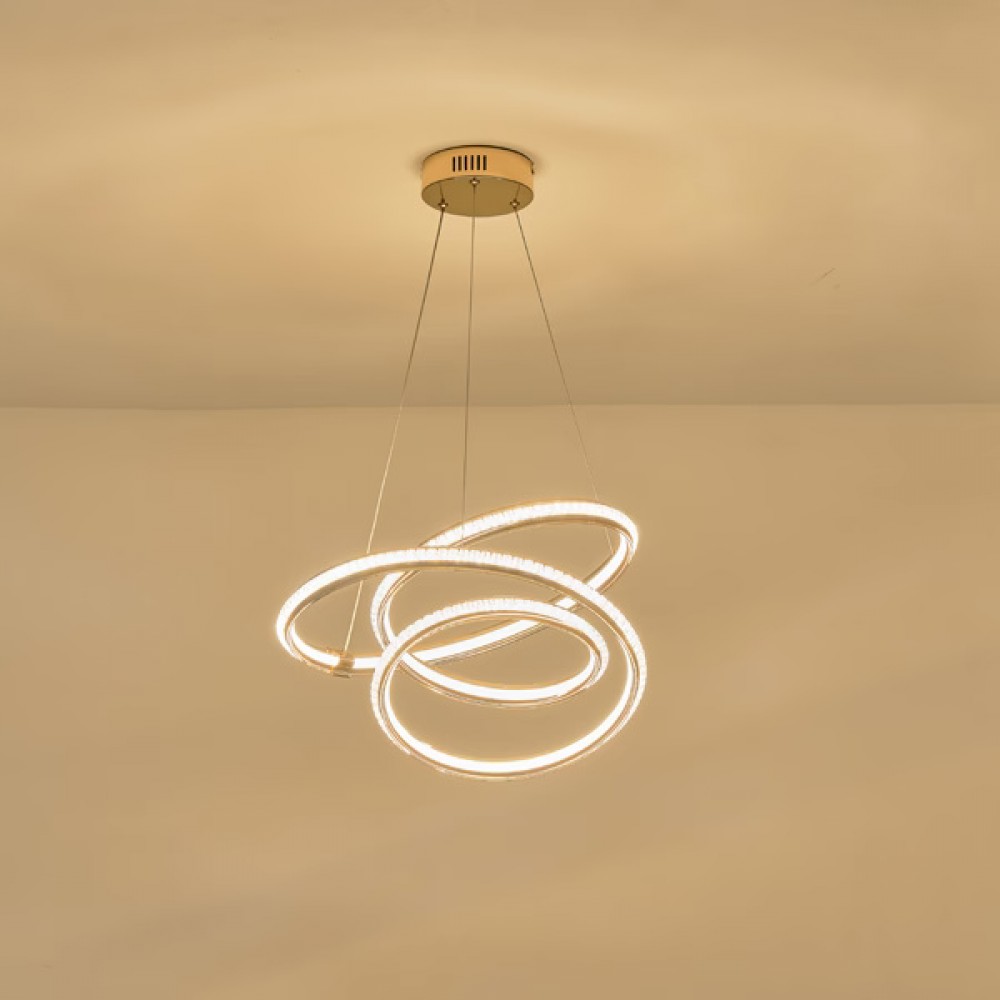 Φωτιστικό κρεμαστό "ARTE ILLUMINA SATURN" από αλουμίνιο σε χρυσό χρώμα Φ50x120