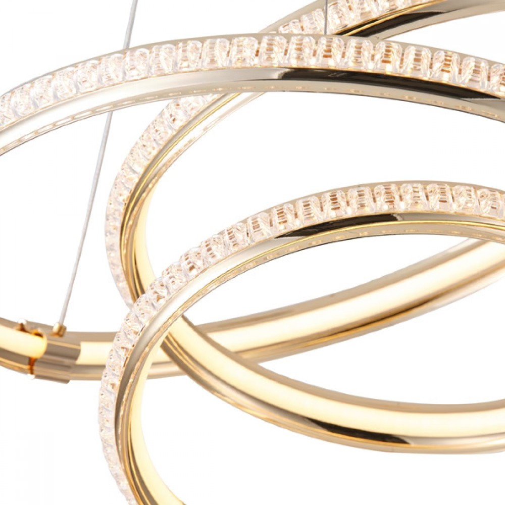 Φωτιστικό κρεμαστό "ARTE ILLUMINA SATURN" από αλουμίνιο σε χρυσό χρώμα Φ50x120