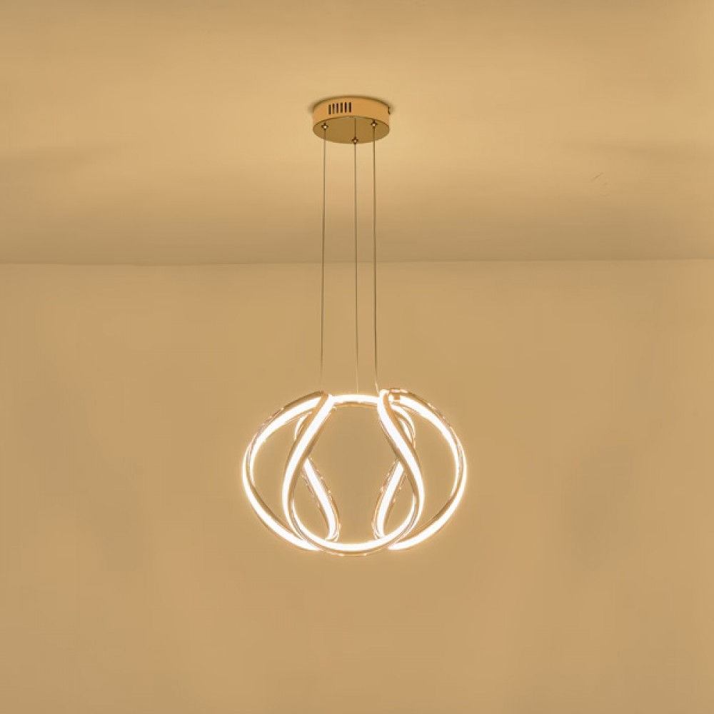 Φωτιστικό κρεμαστό "ARTE ILLUMINA ORBIT" από αλουμίνιο σε χρυσό χρώμα Φ43x140