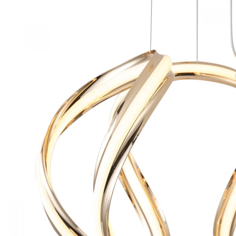 Φωτιστικό κρεμαστό "ARTE ILLUMINA ORBIT" από αλουμίνιο σε χρυσό χρώμα Φ43x140