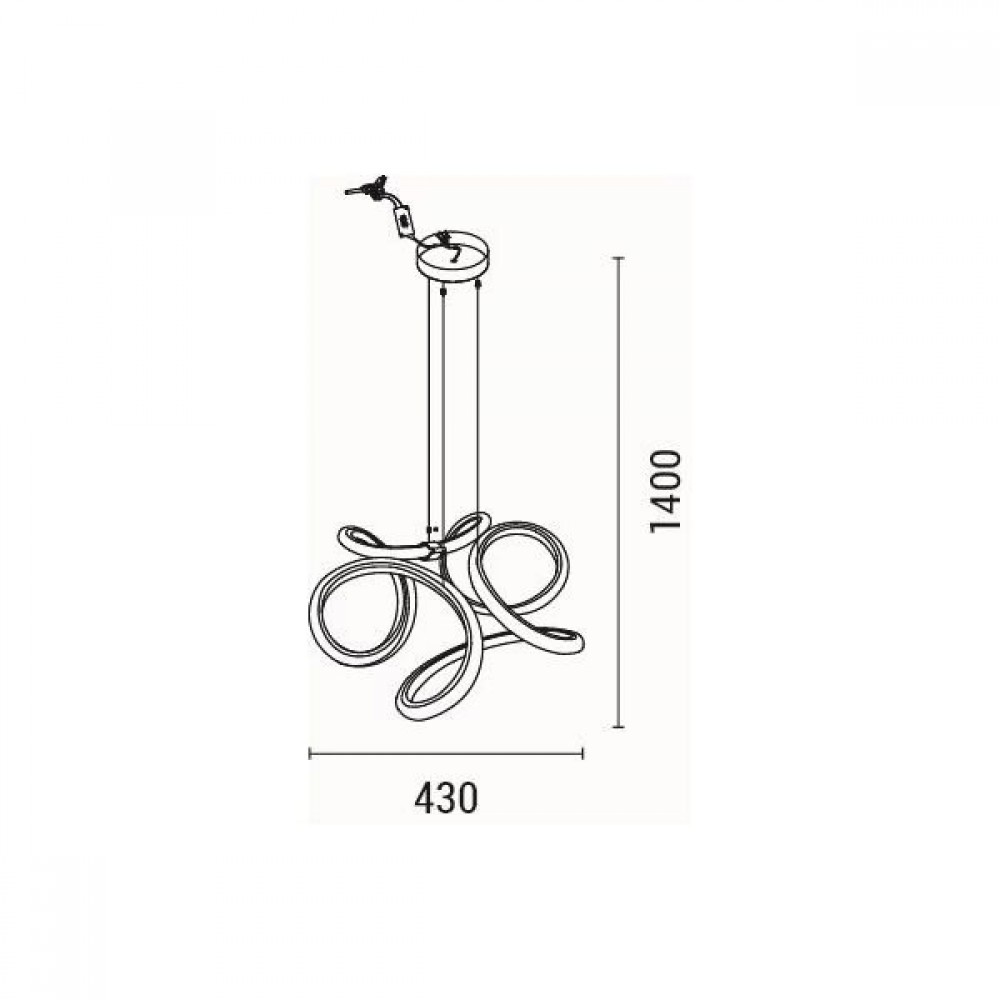 Φωτιστικό κρεμαστό "ARTE ILLUMINA ORBIT" από αλουμίνιο σε χρυσό χρώμα Φ43x140