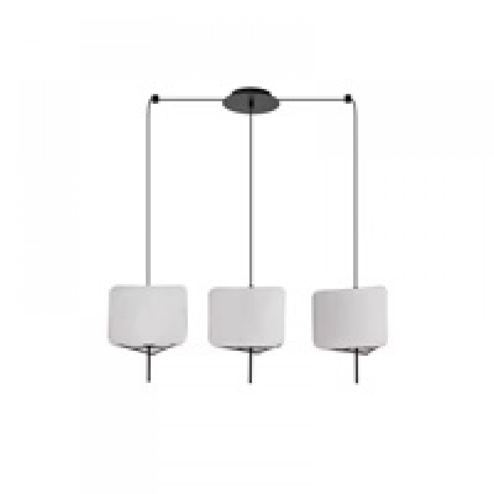 Φωτιστικό τρίφωτο "ARTE ILLUMINA TOSCANY" από ύφασμα σε μπεζ χρώμα 80x25x90